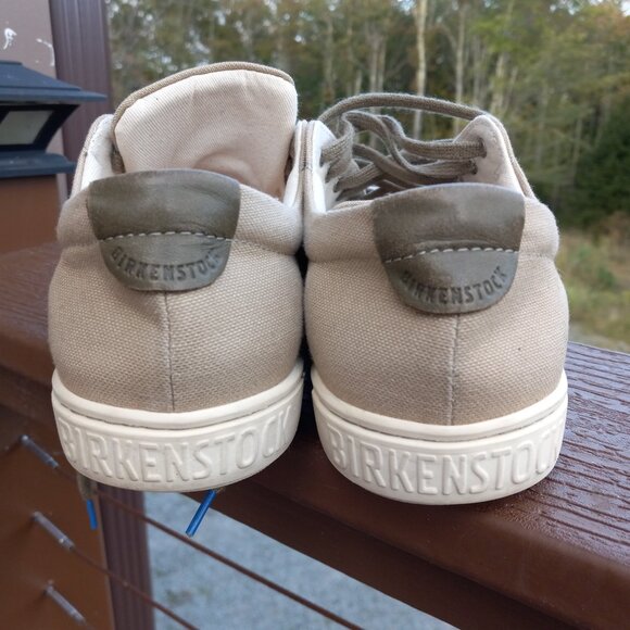 Birkenstock Arran Khaki Beige Canvas Lace-Up Sneakers Size 38 Wide / US 7 - 7.5 - Picture 12 of 16